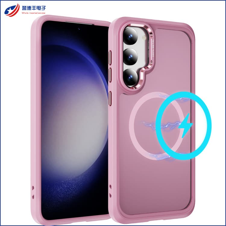 Compatible Samsung S23 Plus skin-feel magnetic phone case metal lens Samsung anti-drop case protective cover