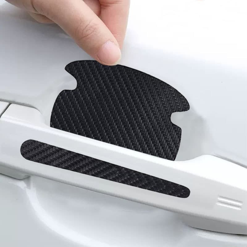 Car Carbon Fiber Pattern Door Bowl Protector Universal Door Handle Guard Film Scratch-Resistant Paint Protection Anti-Collision Strip Decal
