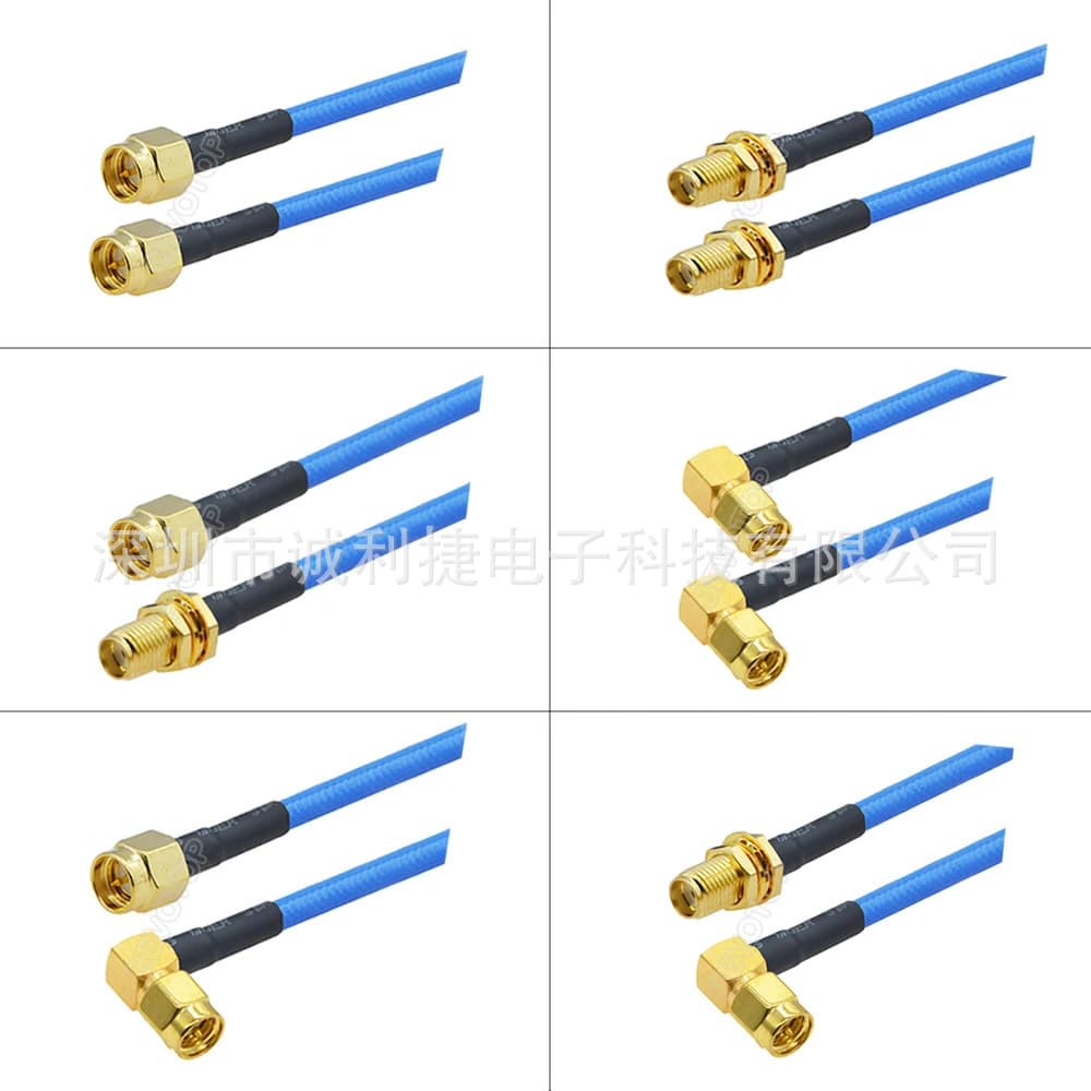 SMA Male to Male RG402 Coaxial RF Cable, SMA Male to Female, SMA-JK, SMA Male Right Angle to Female Semi-Flexible