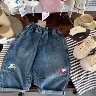 Boys' Jeans Fall 2025 New Fashion Baby Loose Long Pants Spring/Autumn Toddler Kids Korean Style Dad Jeans