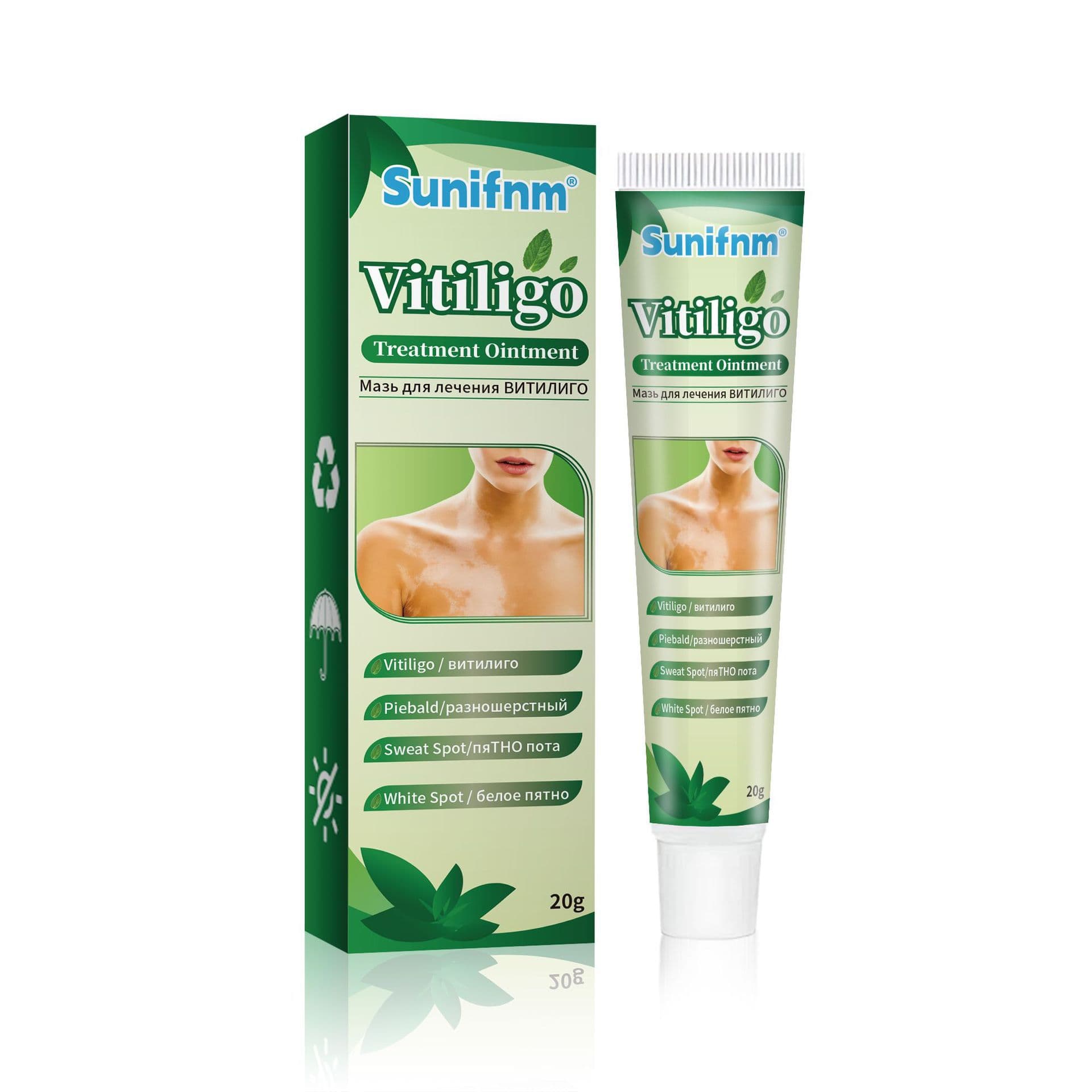 Sunifnm Cross-border Amazon Vitiligo Care Cream White Spot Remover Tinea Versicolor Sweat Stain Skin Cream Manufacturer Direct Stock
