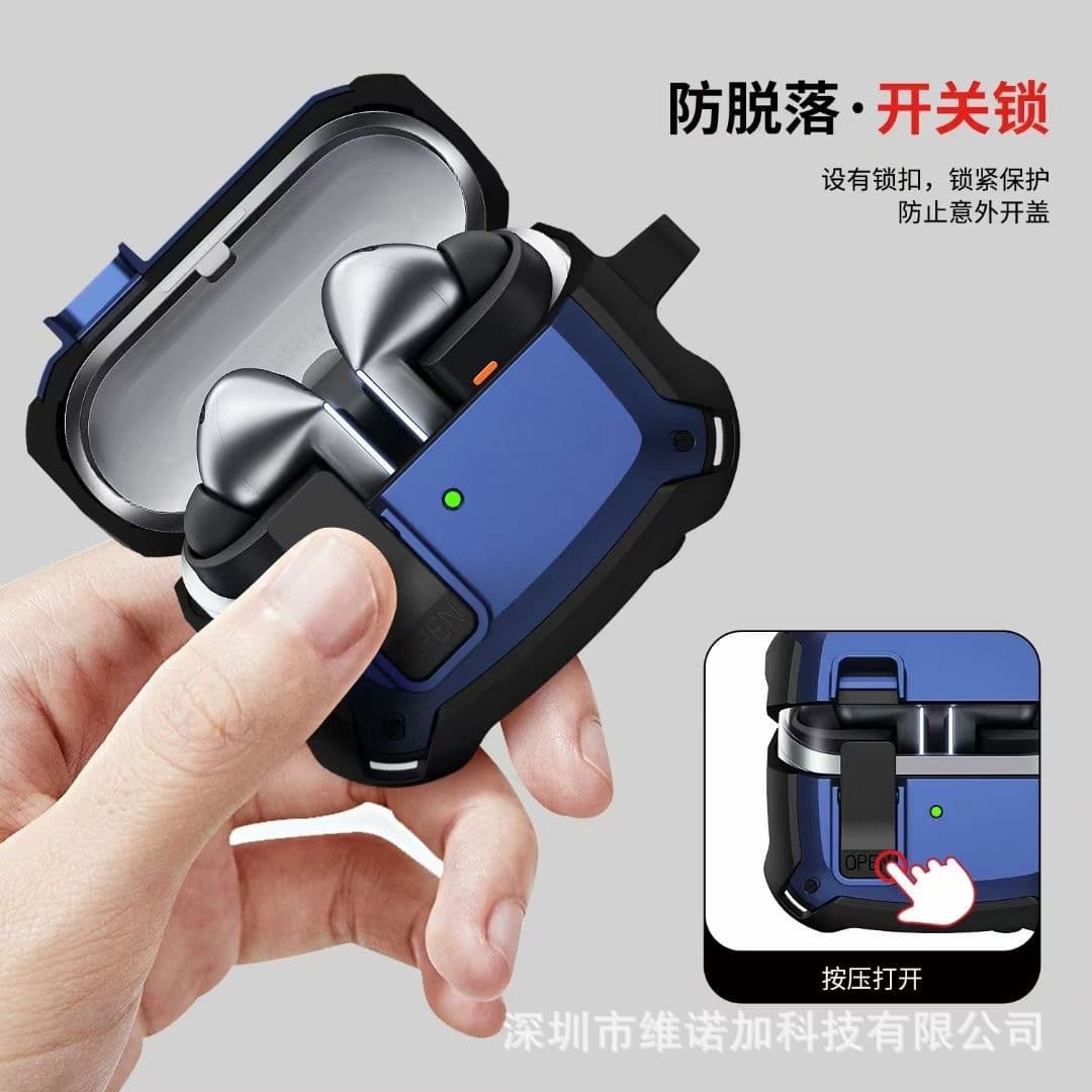 Compatible with Samsung Galaxy Buds3 Headphone Case with Buckle Switch, Buds3 Pro Drop-Proof Bluetooth Earbuds Case