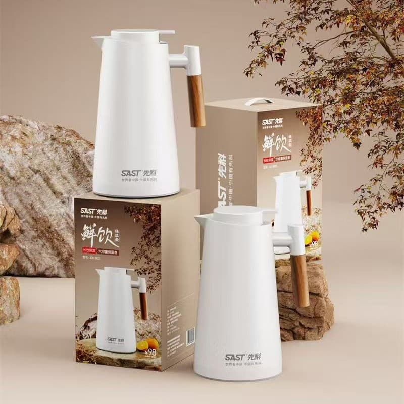 Insulated Water Kettle Household Thermos Large Capacity Hot Water Bottle Press-Type Glass Liner Hot Water Keeper