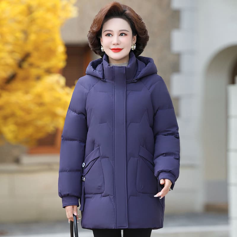 Factory Direct 2025 New Style Motherwear Down Jacket Women's Long Plus Size Middle-Aged and Elderly Winter Wear Thickened Coat