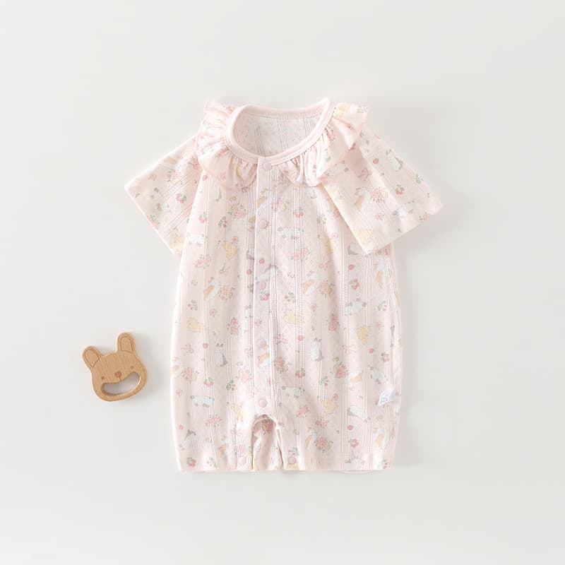Baby Jacquard Jumpsuit, Summer Thin Pure Cotton Romper, Summer Outfit, Class A Short-Sleeve