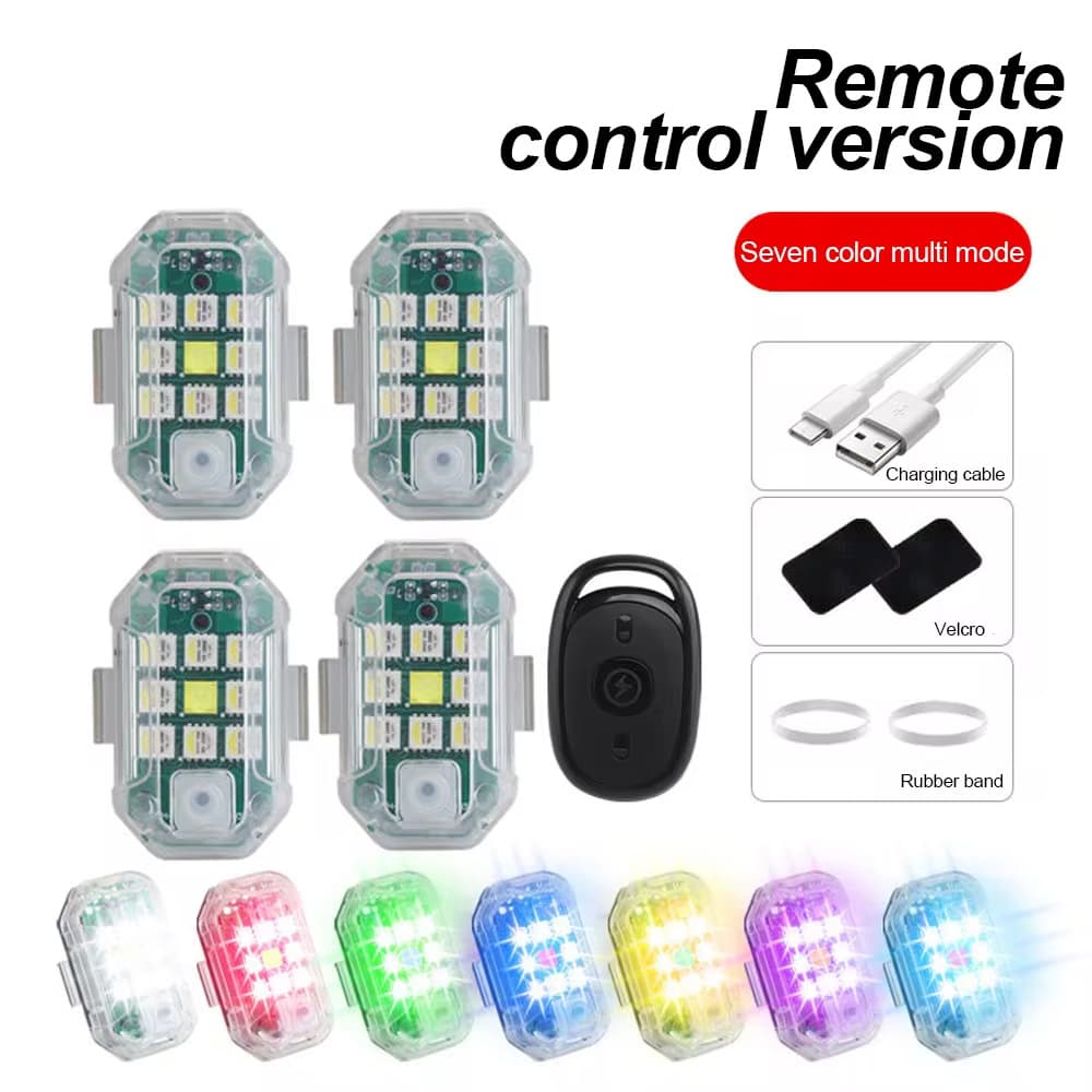 Wireless Remote Control Aircraft Light, Car Motorcycle Colorful Strobe Warning Light, Drone Navigation Light, Cross-border