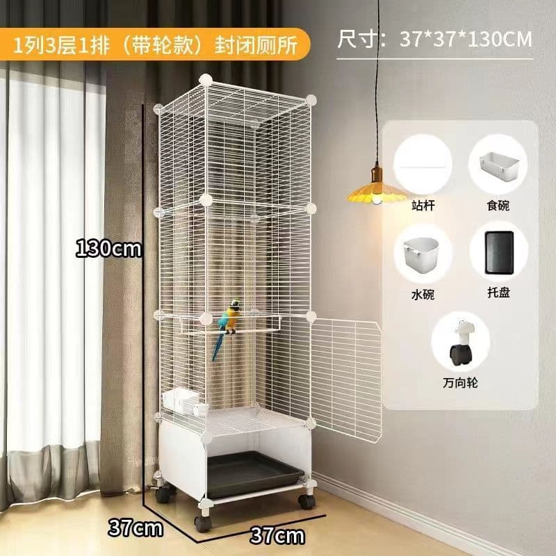 Budgie Bird Cage, Lovebird, Parrotlet, Luxury Large Size, Small Bird Cage, Metal Roof Shape Ornamental Cage