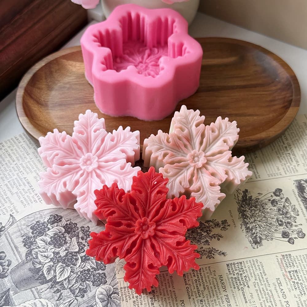 Ai022 Snowflake Liquid Silicone Mold Cake Decoration Mold Essential Oil Cold Process Breast Milk Soap Mold