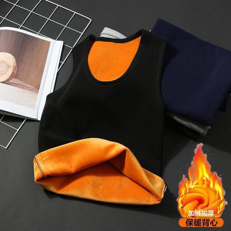 Men's Fleece-Lined Thick Warm Vest for Autumn and Winter, Men's Thermal Underwear, Vest, Base Layer Top, Slim Fit
