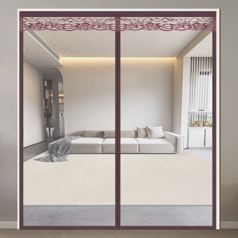 Diamond Mesh Summer Door Curtain with Magic Sticker and Magnetic Screen for Home Bedroom Partition, Magnetic Self-Adhesive No Drilling Required