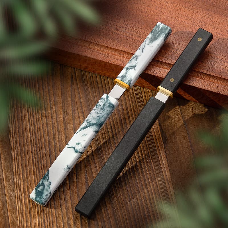 Camping Sharp Knife Straight Knife Fruit Peeling Knife High Hardness Outdoor BBQ Wilderness Survival Knife Nanmu Portable Knife