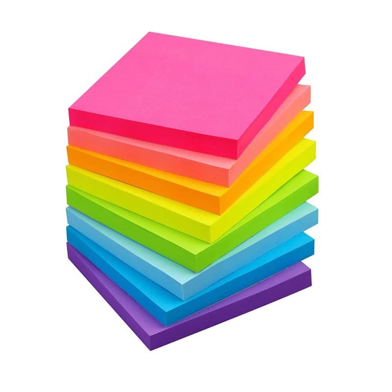 Amazon Hot Sale 76x76 Post-it Notes 8-Pack Fluorescent Combination Set 82 Pages N-Times Adhesive Notes Strong Adhesive