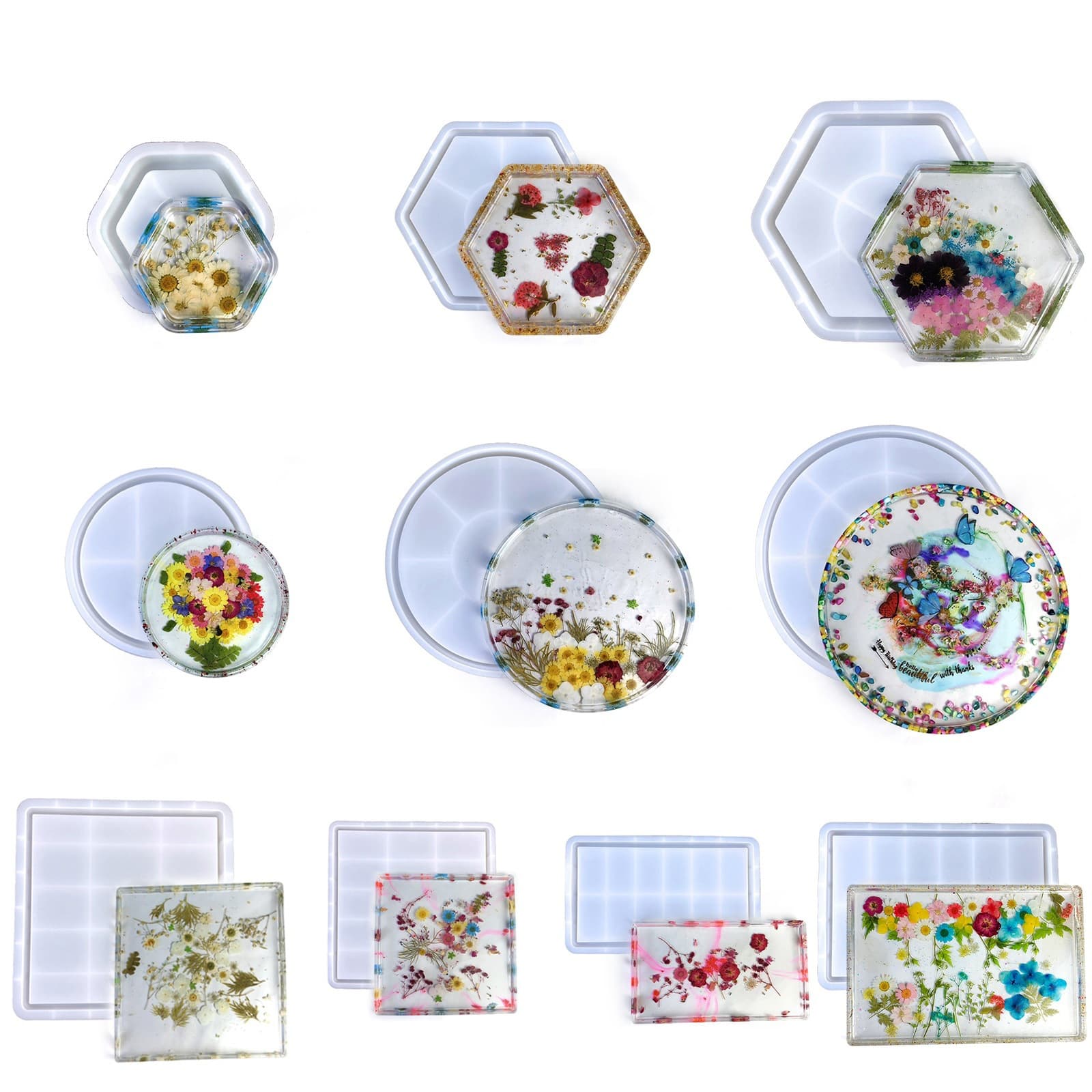 DIY Storage Box Mold Tray Crystal Resin Mold Desktop Storage Flower Decoration Silicone Mold