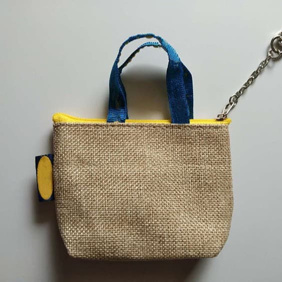 Factory stock blue coin purse, PP woven laminated bag, trendy card case key holder mini coin pouch