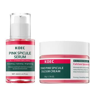 KOEC Cross-border Bestseller Calcium Powder Microneedle Cream + Pink Spicule Serum & Cream