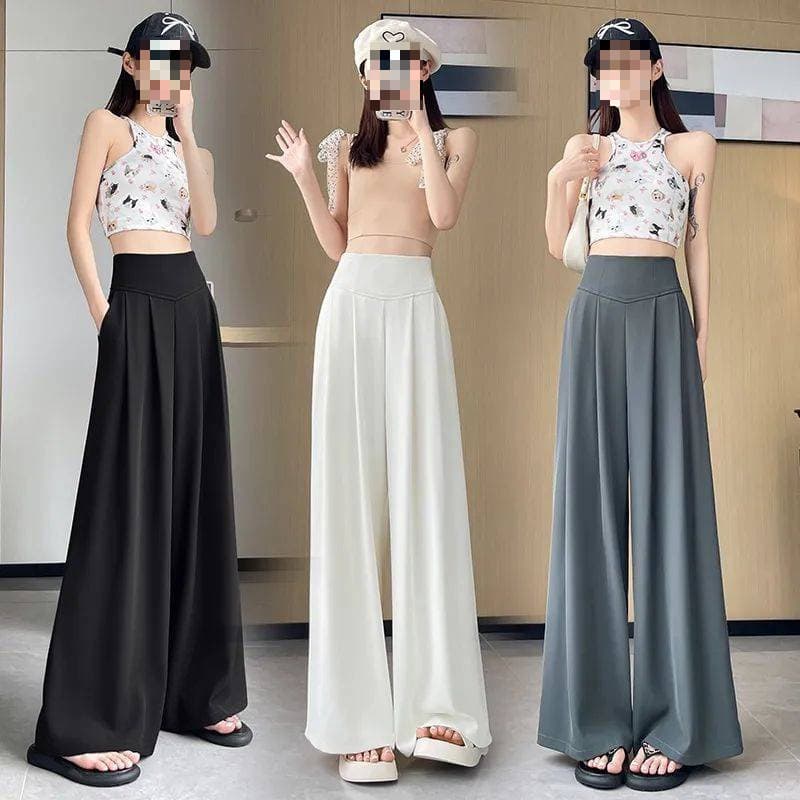 2026 Summer New Style Suit Pants Women's High Waisted Wide Leg Pants Straight Casual Loose Swing Floor-length Pants