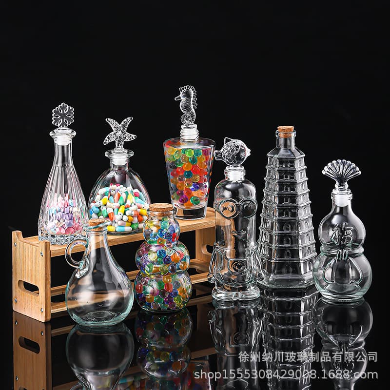 DIY Lucky Star Glass Bottle with Cork, Wishing Bottle, Creative Starry Sky Bottle, Rainbow Bottle, Star Bottle Materials