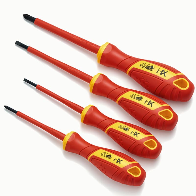 4-Piece VDE Screwdriver Set, Phillips and Flathead Screwdrivers for Home Repair and Electrician Use, VDE Screwdrivers