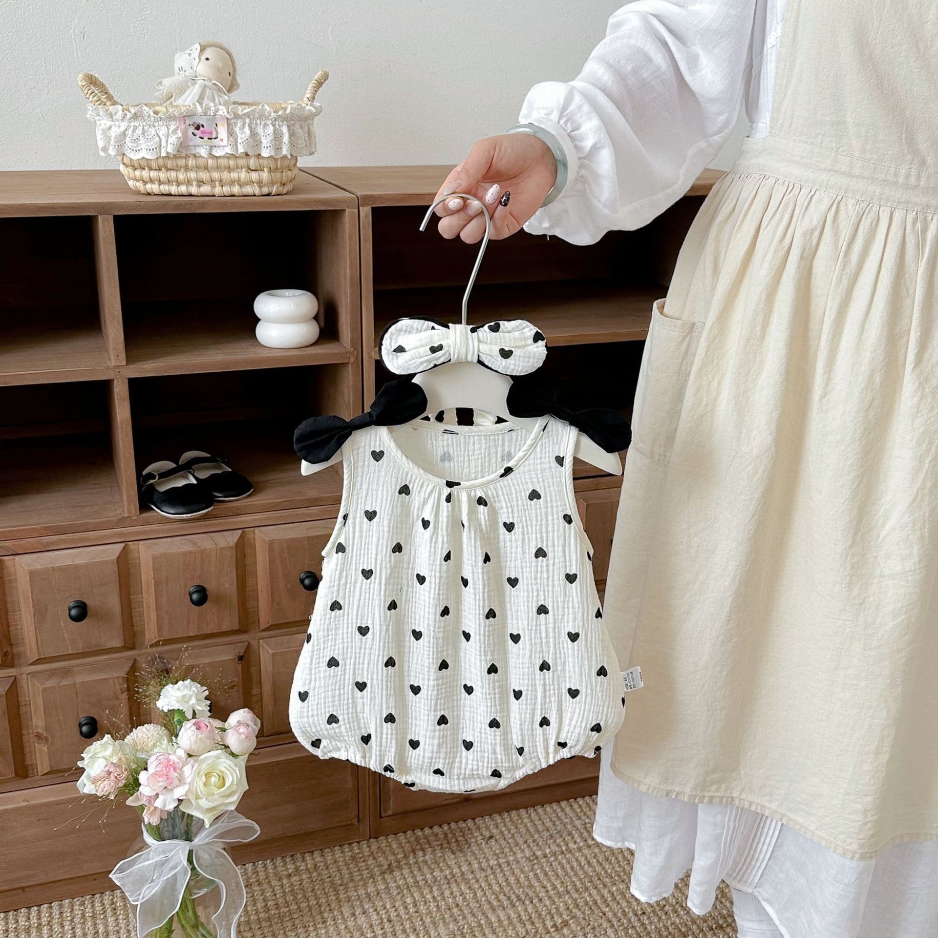 Summer Sleeveless Clothes for Girls Baby Bow Clothes Children's Crepe Jumpsuits Romper Suits for Baby Girls Summer Clothes