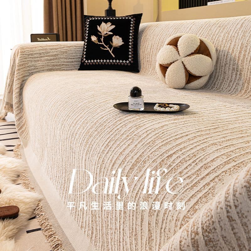 J5D chenille sofa cover cloth 2025 new model, all-season use, cat scratch-resistant sofa cover.