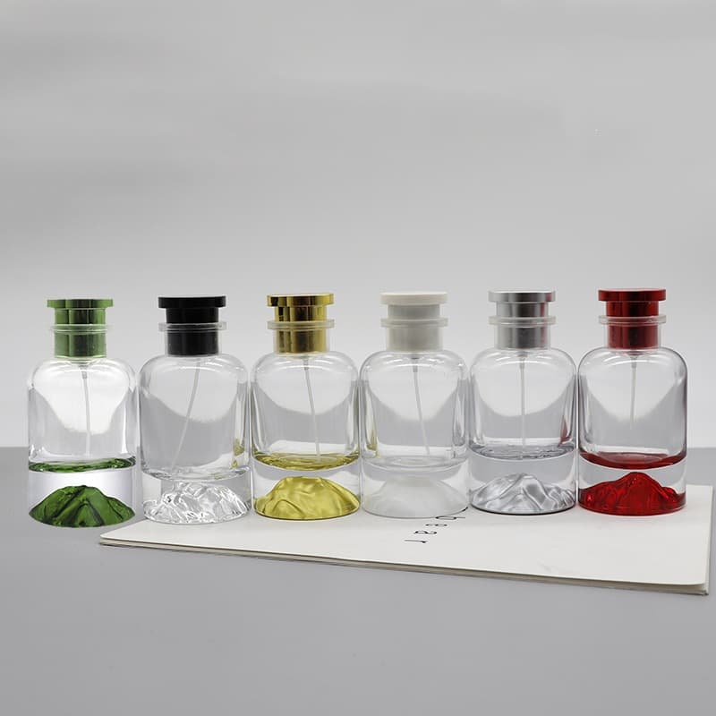 Volcanic Glass Perfume Bottle, Crystal White Material, 30ml Refillable Bottle, Spray Bottle, Snap-On Round Cosmetic Bottle
