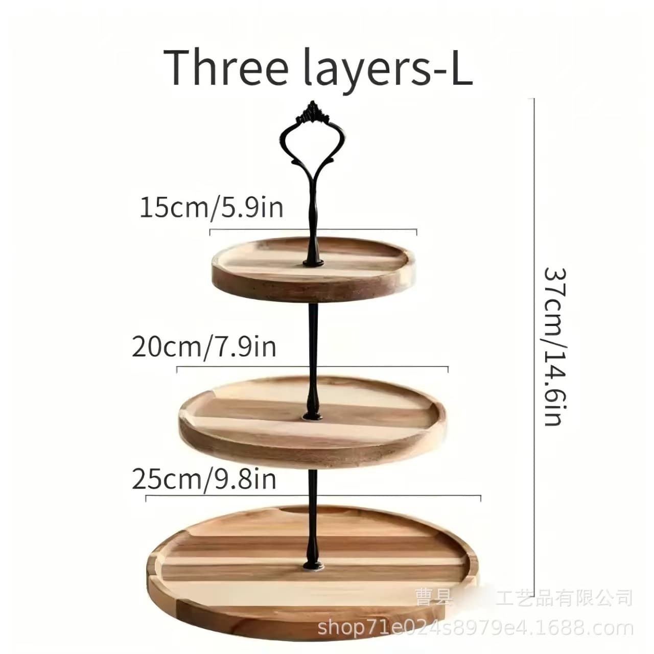 Cross-border Stock Wooden Multi-layer Cake Display Stand Afternoon Tea Wooden Multi-layer Cake Stand Solid Wood Three-tier Dessert Tray
