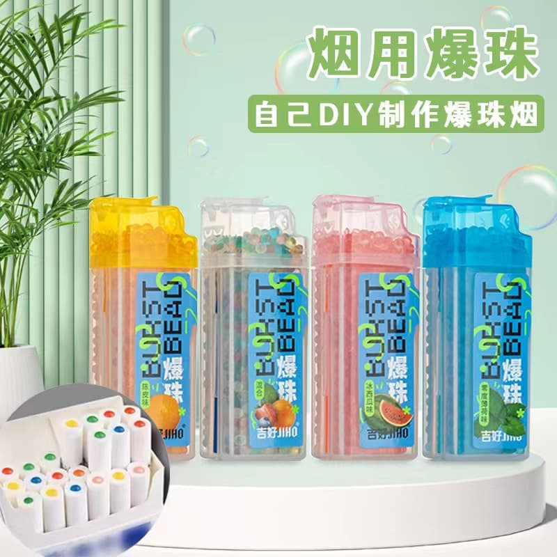 Cigarette Beads in Mint, Tangerine Peel, and Blueberry Double Beads, 500 or 1000 Pieces Bottled, Direct from Manufacturer for Wholesale