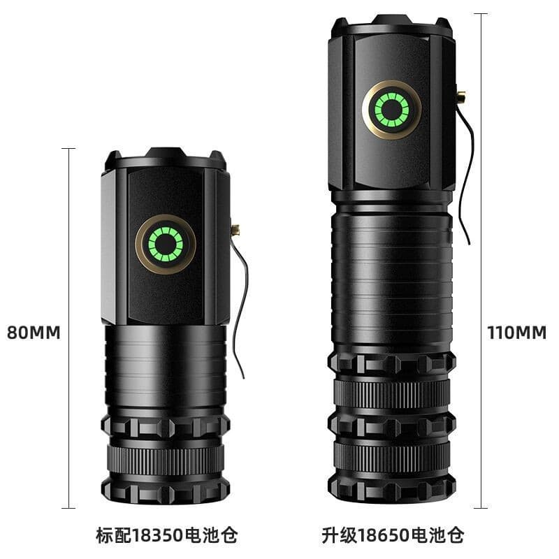 Strong light long-range mini flashlight small steel cannon led three-eye flashlight outdoor adventure magnetic clip-on flashlight