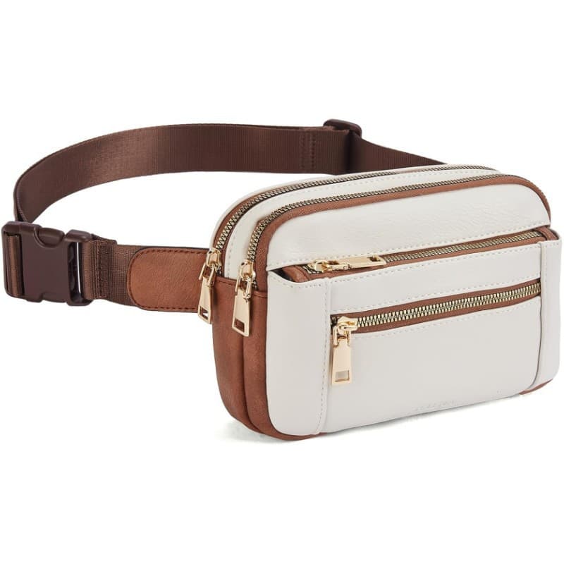 Amazon New Fashion Waist Bag, Versatile PU Patchwork Waist Bag, Children's Leather Crossbody Bag, Waterproof Chest Bag Crossbody Bag
