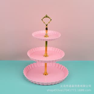 Banquet-Specific Plastic Cake Stand Three-Tier Injection-Molded Thickened Dessert Stand Tea Break Tray Hotel Dessert Table Display