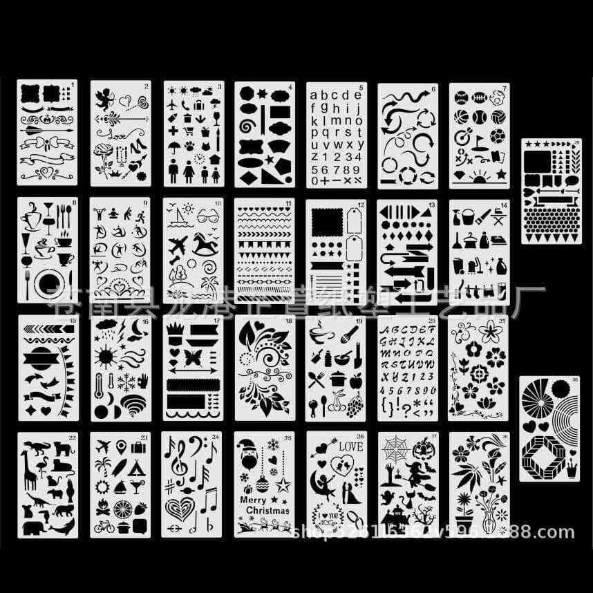 New DIY Journal Template Drawing Theme Lace Border Ruler Drawing Board for Kids Hollow Journal Template
