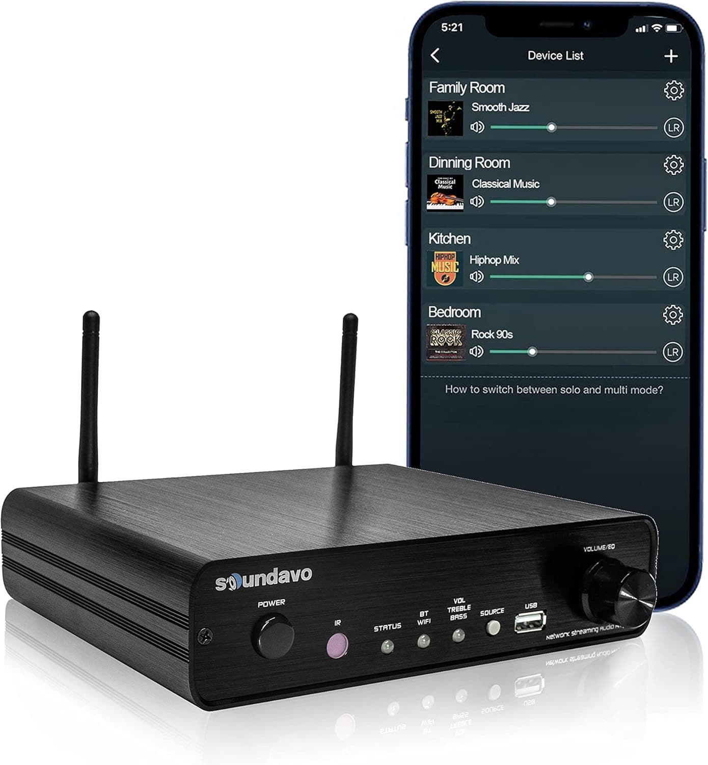 NSA-250 Multi-Room Audio Streaming Amplifier 50W + 50W | Supports AirPlay, DLNA,