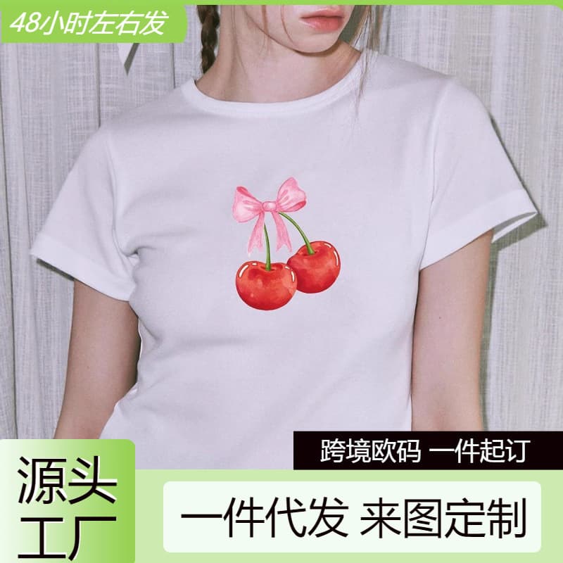 【Cross-border EU Size】Short Sleeve Graphic T Shirts for Women Teens Y2
