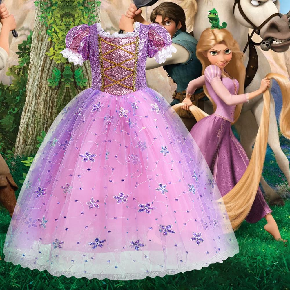 Halloween Rapunzel Dress, Snow White, Frozen Dress, Purple Tulle Dress, Sweet Style