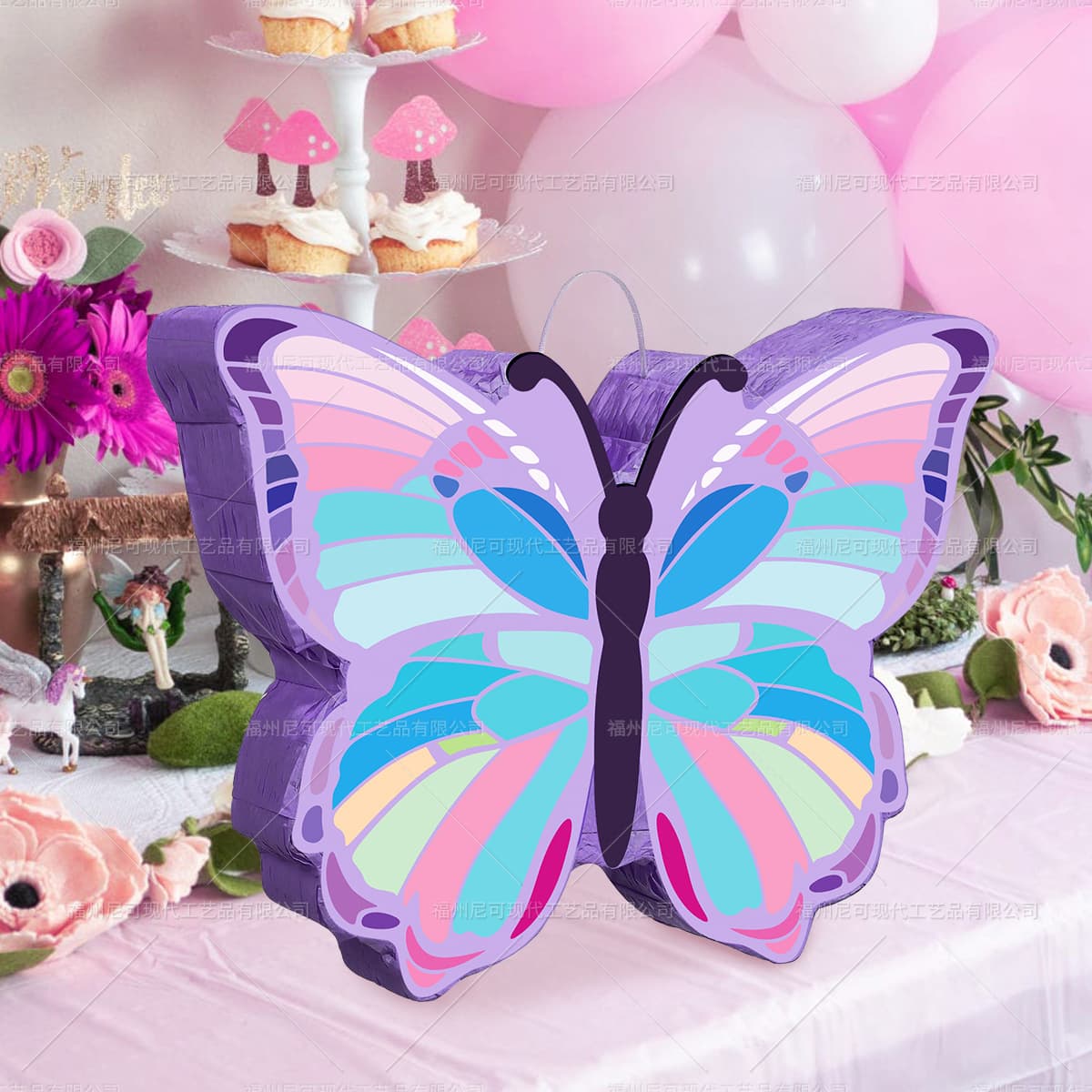 Purple Butterfly Piñata Spring Summer Butterfly Theme Party Pinata Decoration Girl Birthday Candy Smash Toy