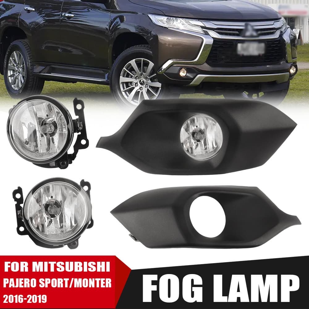 Suitable for Mitsubishi 2016-2019 Pajero Jinchang Front Fog Lamp Cover Bumper Lamp Frame Driving Light Anti-Fog Lamp