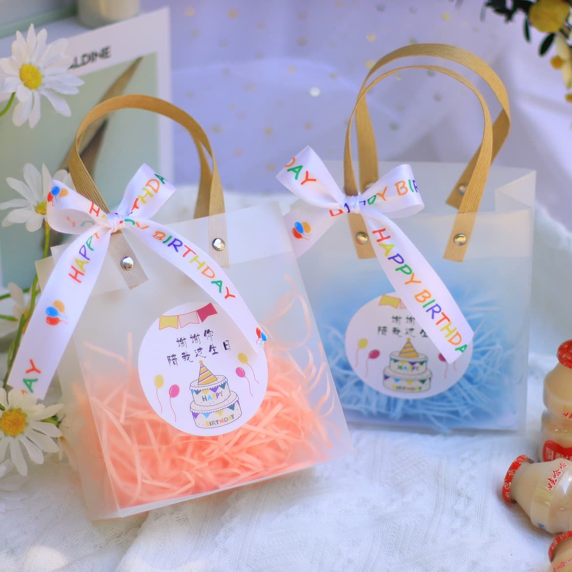 Premium Gift Bags for Kindergarten Children's Birthday Party Favor Bags, Transparent Return Gift Bags, Christmas Gift Bags