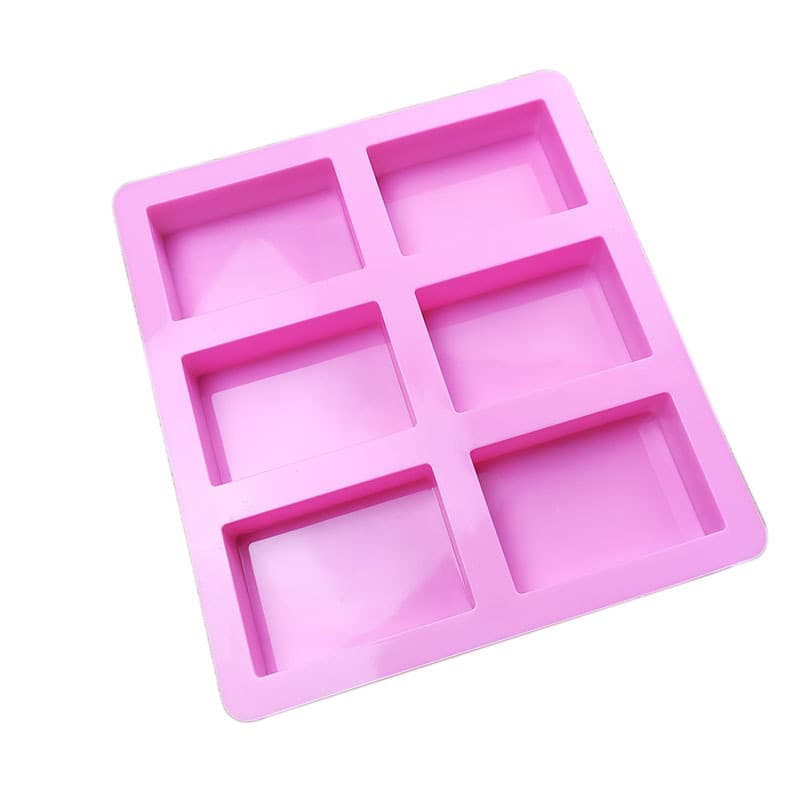Cross-border Stock 6-Cavity Silicone Rectangular Right Angle DIY Soap Mold Cake Mold Jelly Pudding Mold Baking Mold
