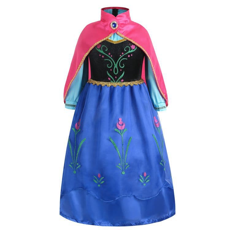 Frozen Anna Princess Dress Costume Long Dress Cosplay