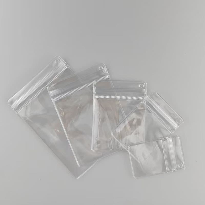 Side-hole PVC Perforated Jewelry Ziplock Hanging Offset Hole Squeeze Acrylic Shaker Storage