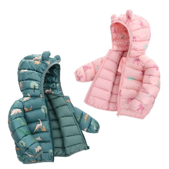 Baby Cotton-Padded Jacket Autumn and Winter Infant Cotton Coat Cartoon Ear Top Cotton Jacket