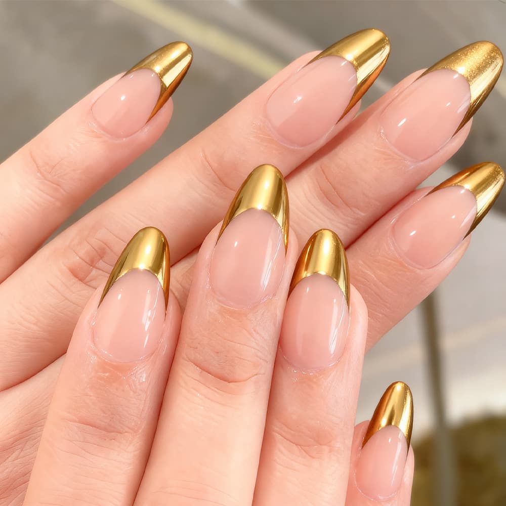 Cross-border Wearable Nails 30pcs Gold French Tip Nail Tips Wholesale Wearable Nails Long Wholesale Nail Stickers