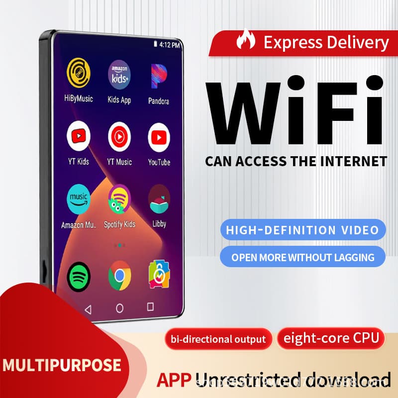 Cross-border exclusive new smart WiFi wireless MP4 portable MP5 Bluetooth external speaker MP3 music player.