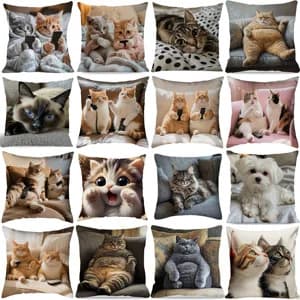 Wholesale Cross-border Pet Series Cushion Cover Sofa Decorative Throw Pillow Case Amazon Cute Living Room Home Phone Cat