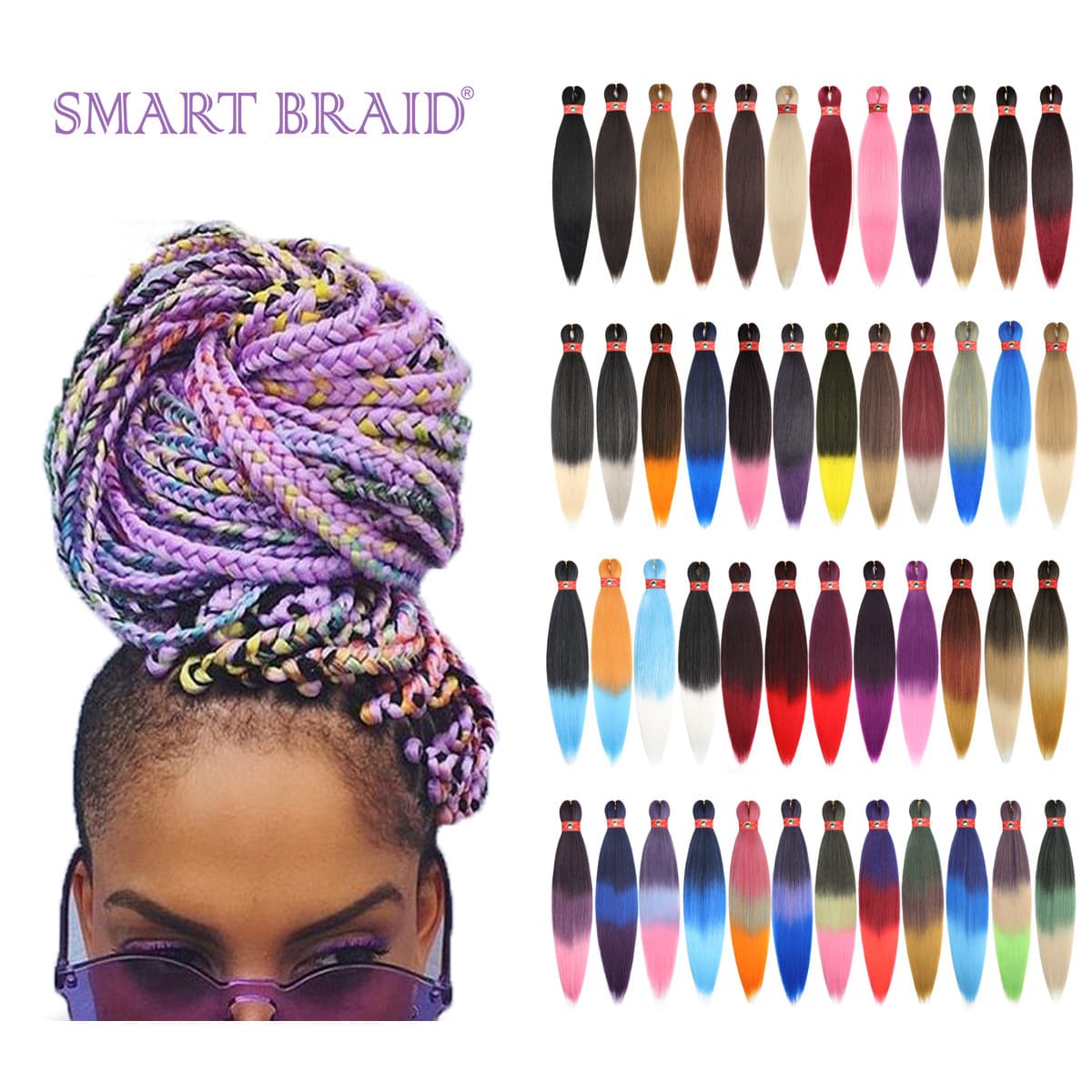 Pre-stretched big braids, African dreadlocks, easy braid, low temperature flame retardant, fluffy braids, hot water type