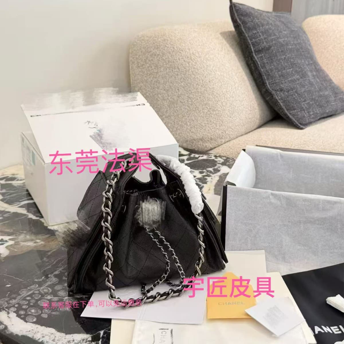 Chanel-style 25 bag mini top grain caviar silver button cowhide diamond plaid underarm bucket bag single shoulder bag