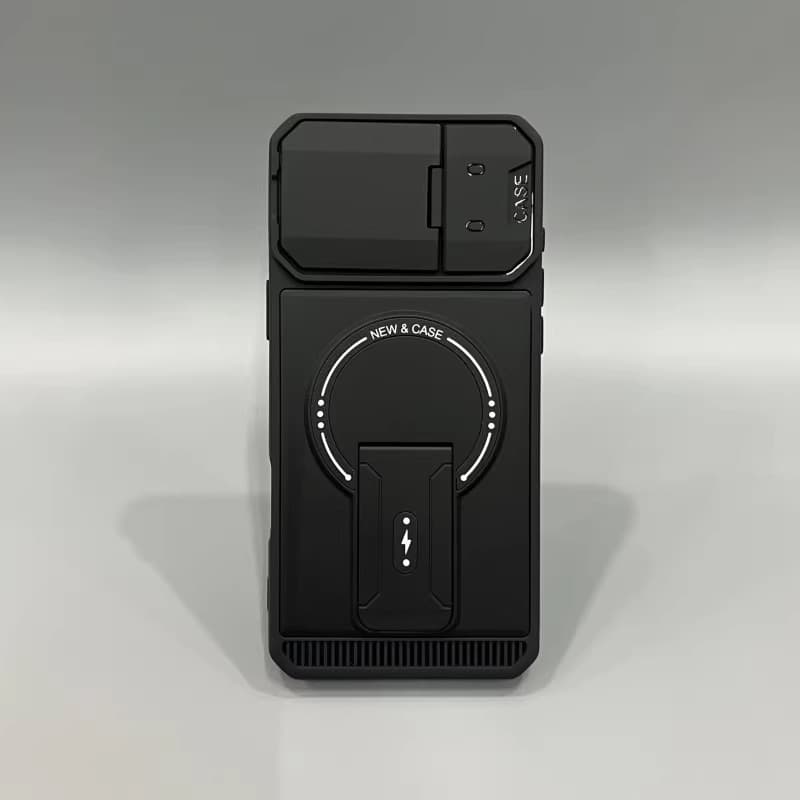 Flip Lens Stand Case for 17 Pro Max Minimalist Phone Case Apple 16 Magnetic Mecha Drop-Resistant 15 Protective Cover
