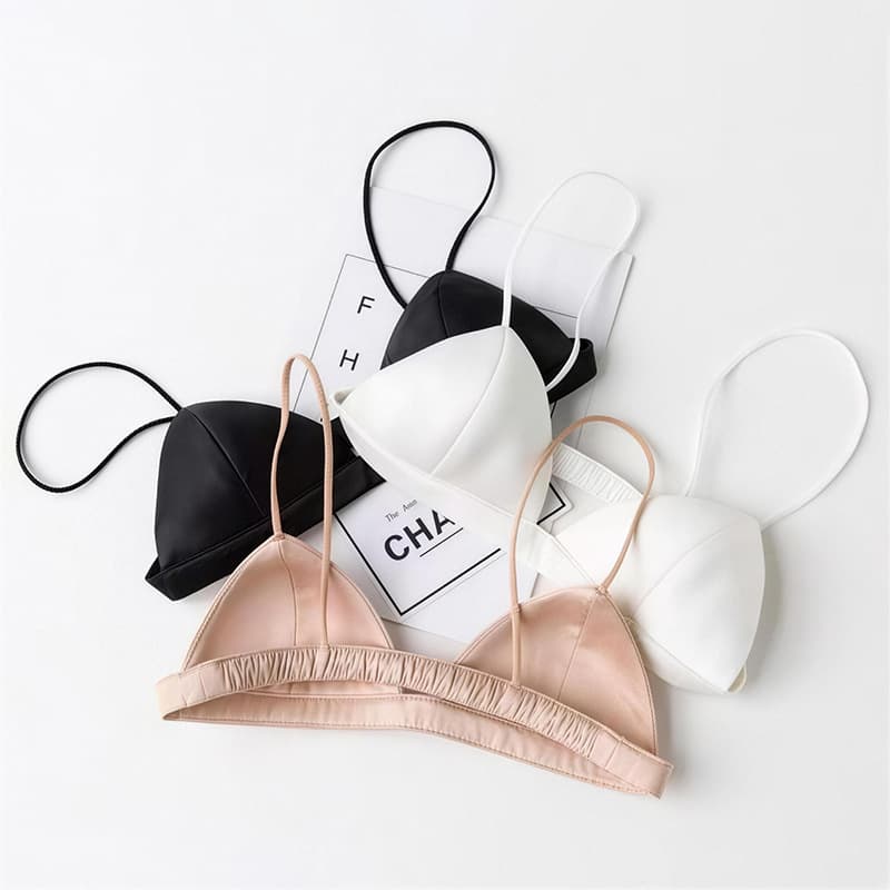 Thin Shoulder Straps, Black Small Wrap Bra, Beautiful Back Tube Top, Sexy Small Bra, Elastic Camisole, Versatile Intimates for Women