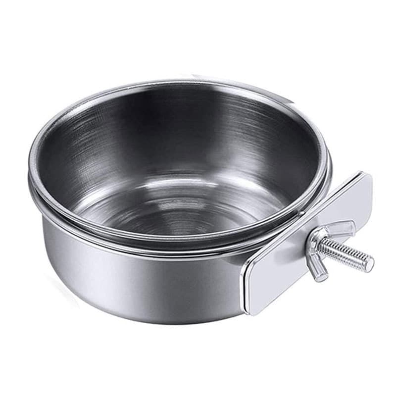 Stainless Steel Parrot Feeder for Parakeets, Mynah Birds, and Small Birds - Anti-Chew Bird Feeding Cup with Movable Design
