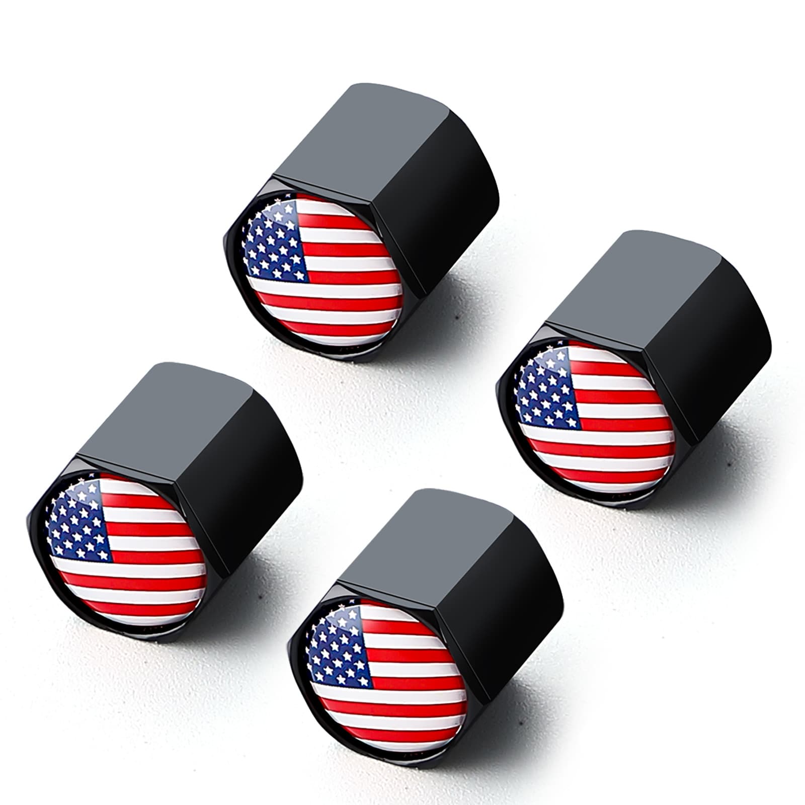 Cross-border Customizable Large Hexagonal Valve Caps with Dripped Logo and Flag Designs
